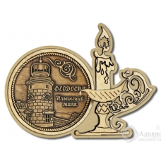 Магнит из бересты Феодосия-Ильинский маяк свеча дерево